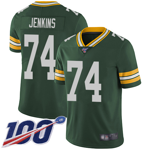 Green Bay Packers Limited Green Men #74 Jenkins Elgton Home Jersey Nike NFL 100th Season Vapor Untouchable